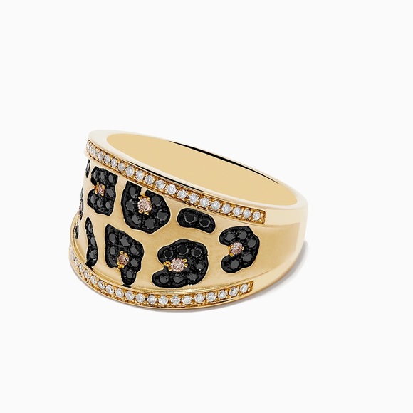 Effy Signature 14K Yellow Gold Multi Diamond Leopard Spot Ring Size 7 with box - Picture 4 of 8